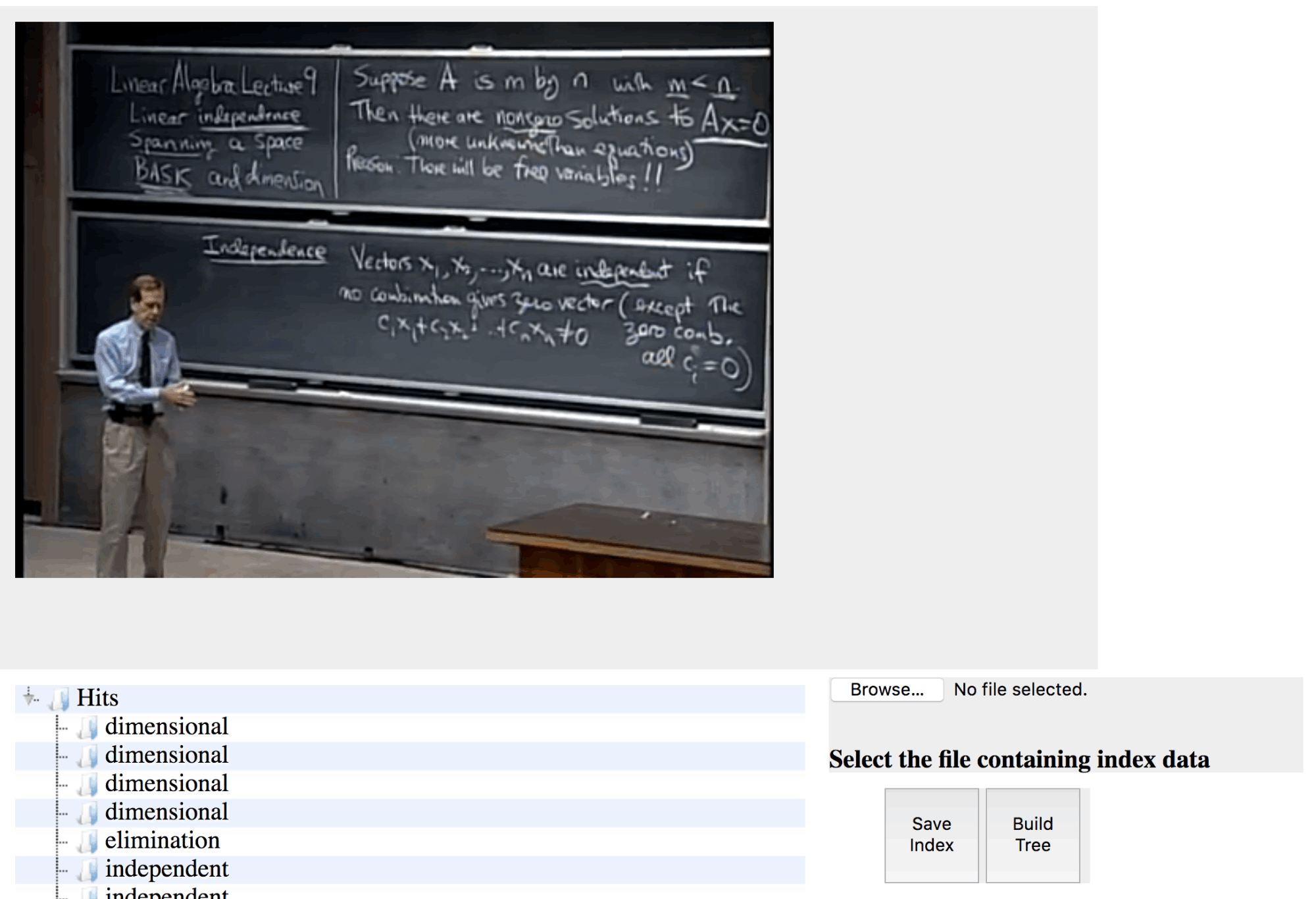 Audio Search in Math Lectures