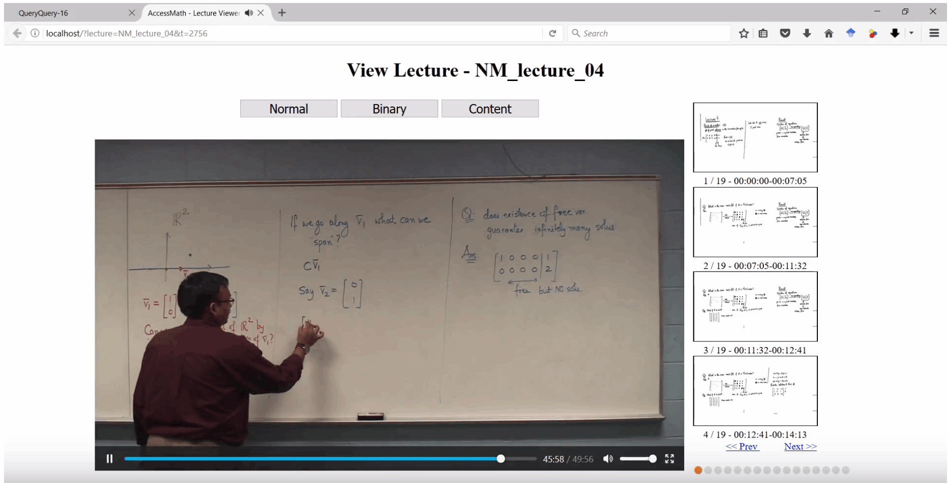 AccessMath Math Formula Search in Video